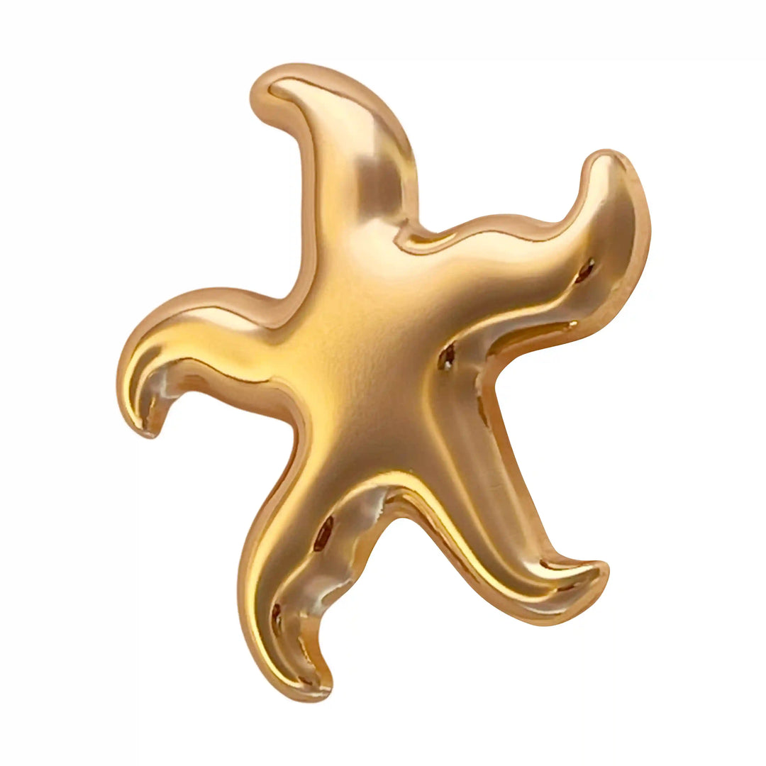 Buy Now Ani Accessories Gold Starfish Metal Buckle zooming image in white background.