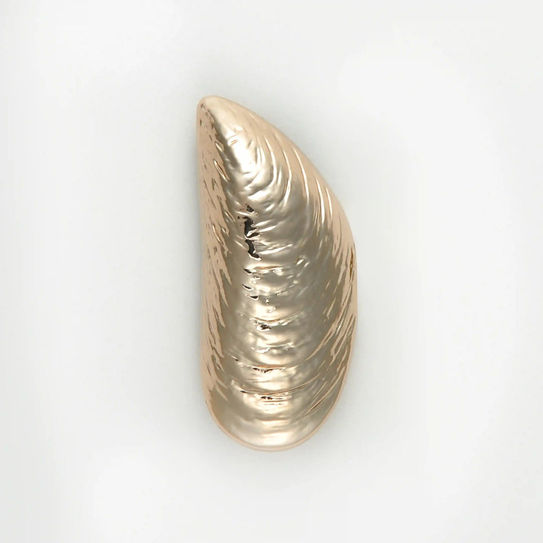 Buy Now Ani Accessories Shell-Shaped Ornamental Buckle  with reflection in a white background.