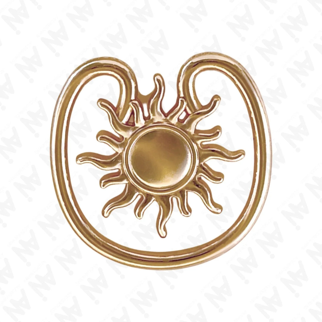 Ani Accessories Sun Spiral Golden metal Buckle  on white background.