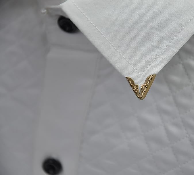 Ani Accessories | extreme Zoom image of white shirt collar with Vintage Collar Tips Lapel Pin