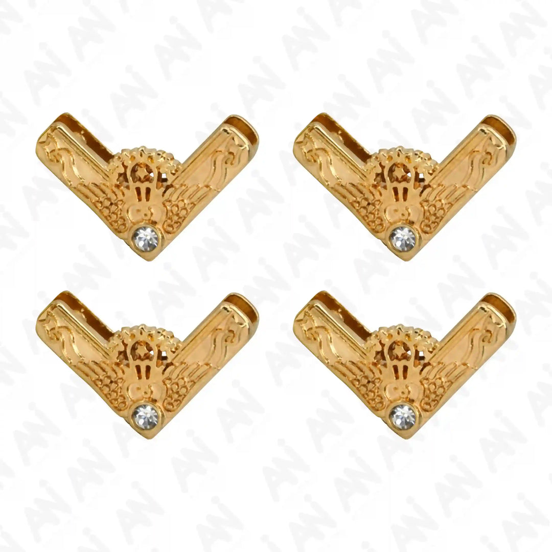 Ani Accessories |    4 gold Glided glamour with rhinestone  front view