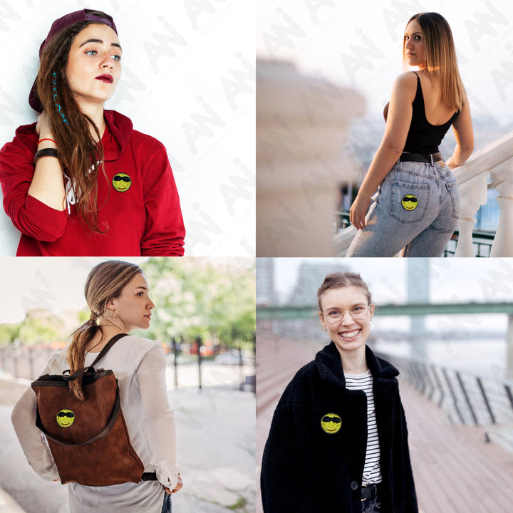 Smiley Face Beaded Patch