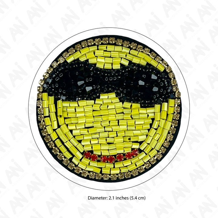 Smiley Face Beaded Patch
