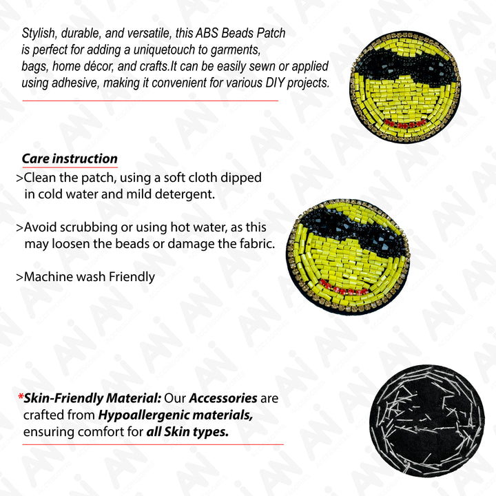 Smiley Face Beaded Patch