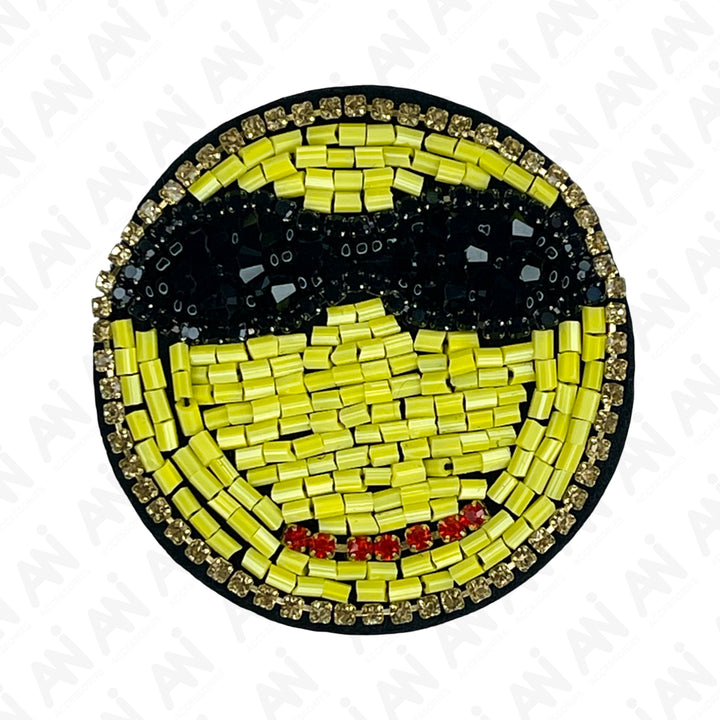 Smiley Face Beaded Patch