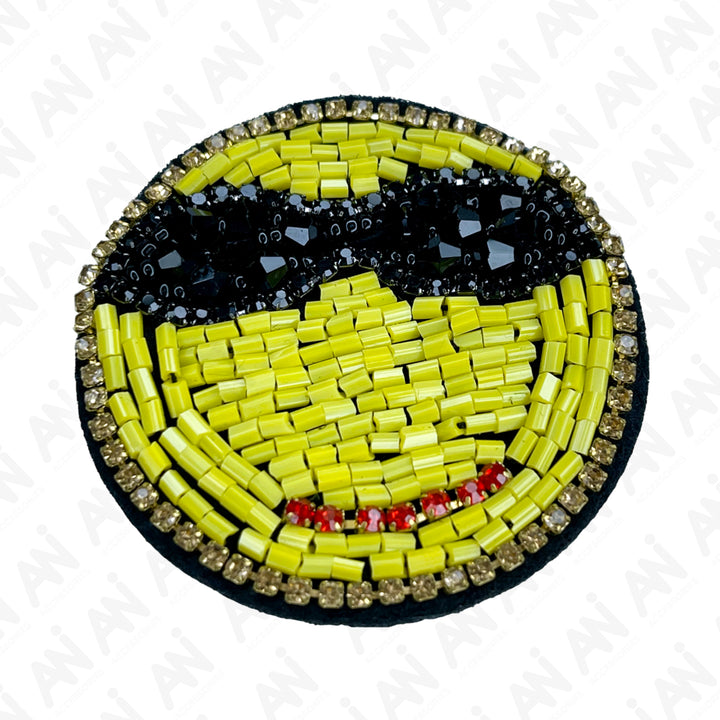Smiley Face Beaded Patch