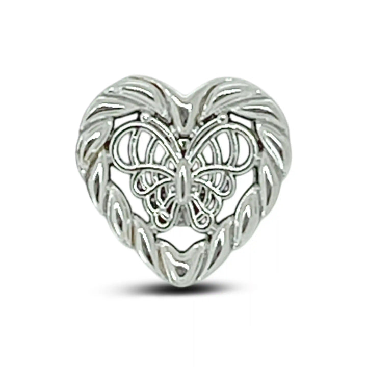 Butterfly Heart Shape Metal Shirt Buttons