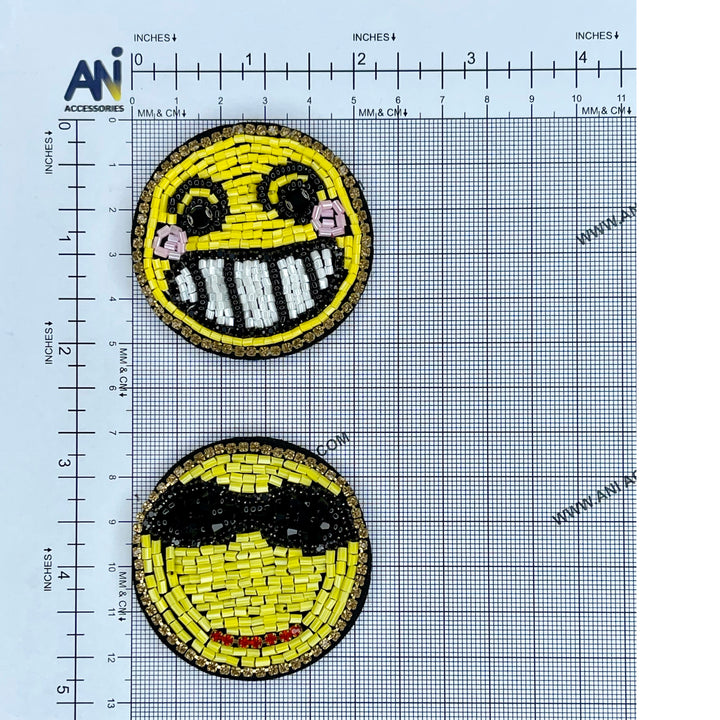 Smiley Face Beaded Patch