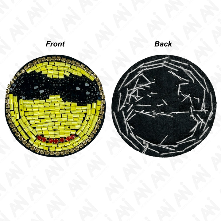 Smiley Face Beaded Patch