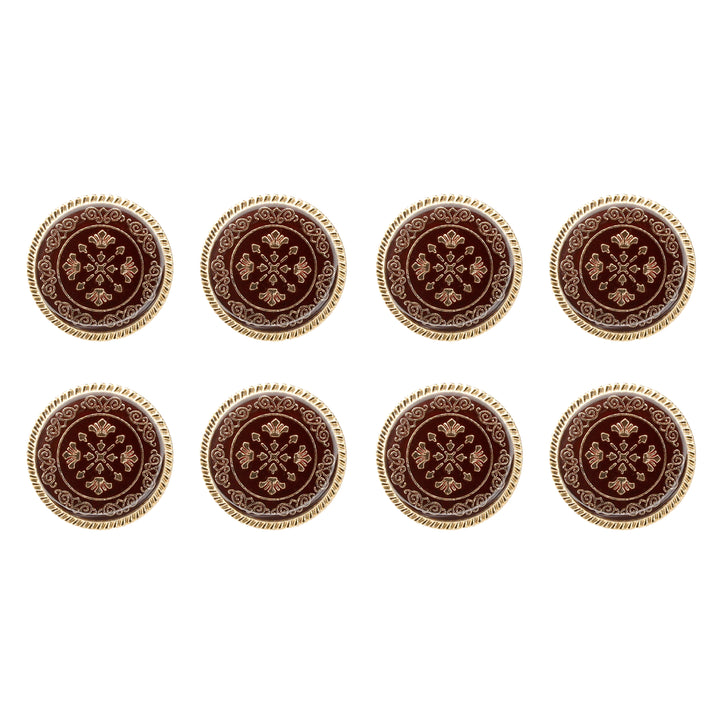 Ornate Metal Buttons with Floral Motif
