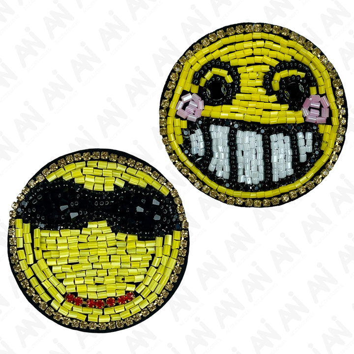 Smiley Face Beaded Patch
