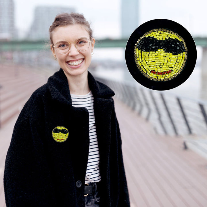 Smiley Face Beaded Patch