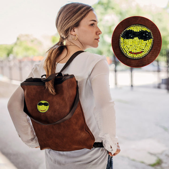 Smiley Face Beaded Patch