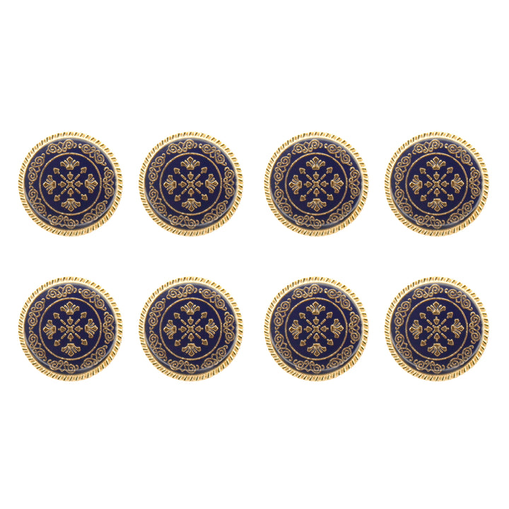 Ornate Metal Buttons with Floral Motif