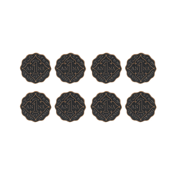 1 Anna Metal Coin Buttons