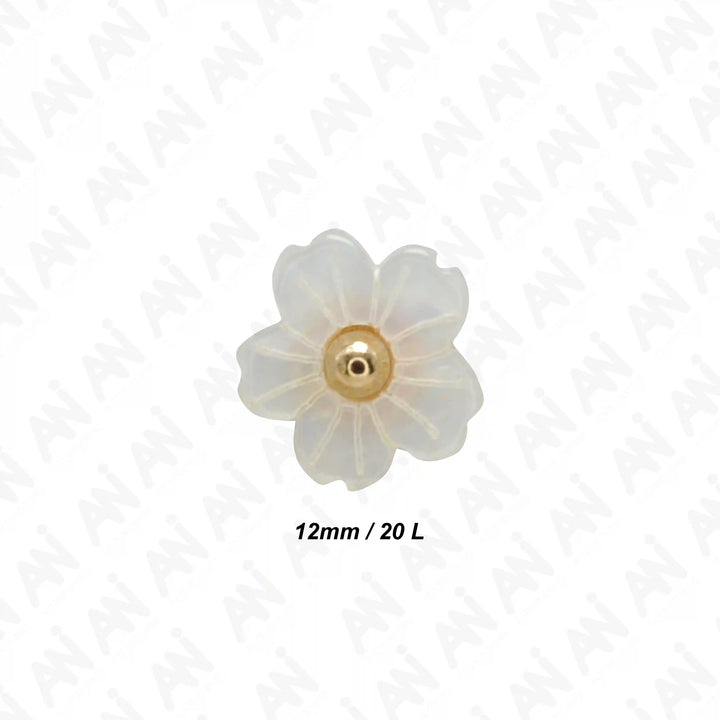 Floral Flower Style Resin Buttons | 12mm