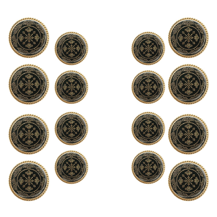 Ornate Metal Buttons with Floral Motif