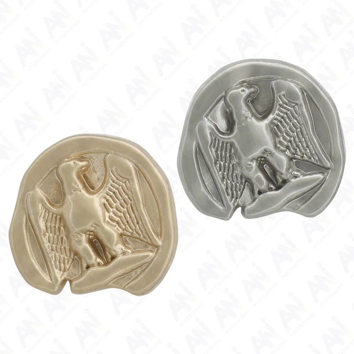 Gold and Silver matt style Eagle Buttons for Clothing by Ani Accessories