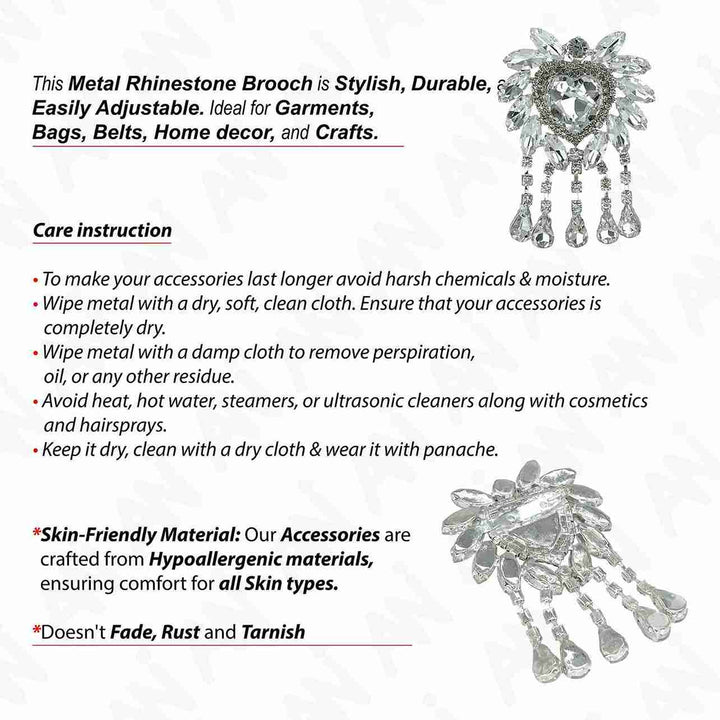 Diamond Heart Luxury Style Brooch