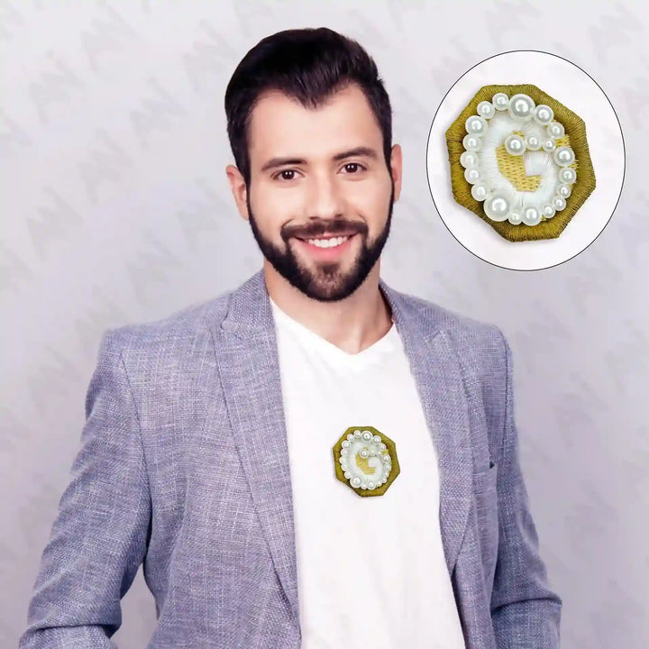 Octagonal Pearl and G Letter Patch