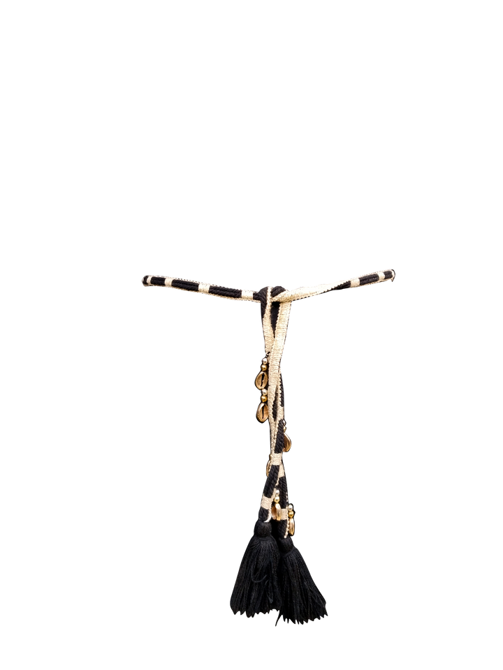Dual tone tassel belt with cord