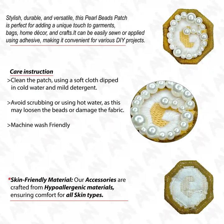 Octagonal Pearl and G Letter Patch