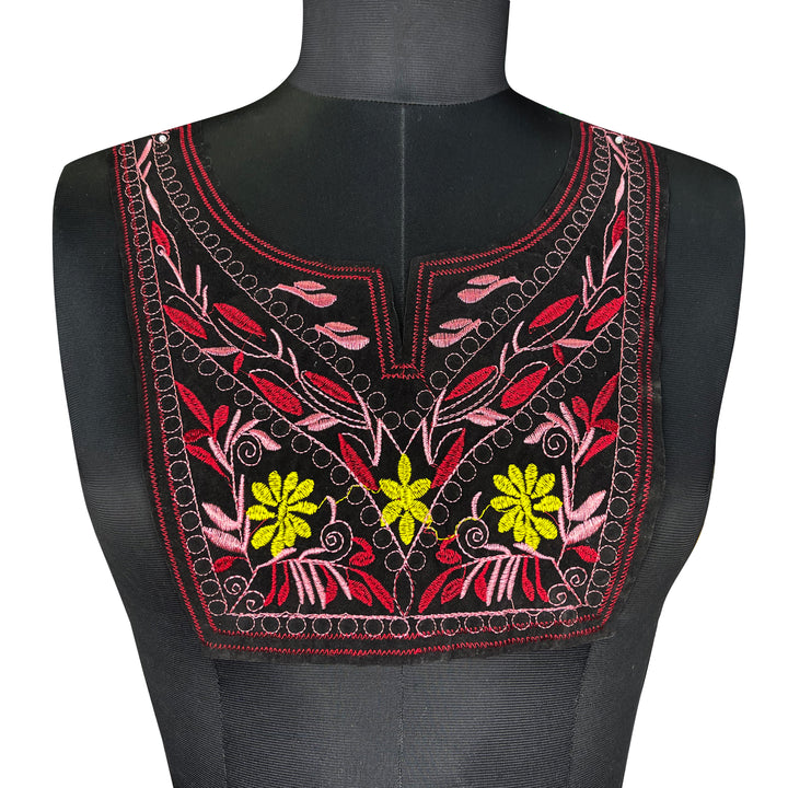 Multicolor Floral Design Neckline