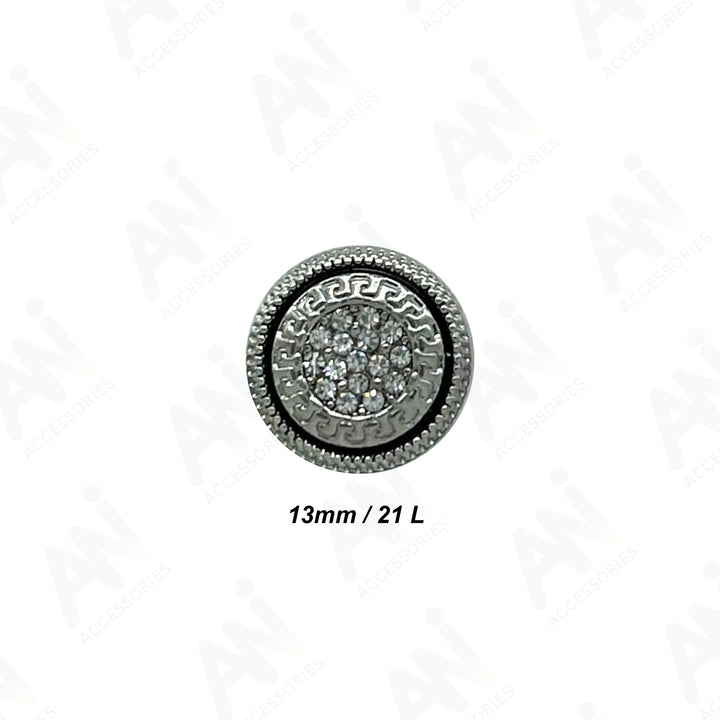Greek Pattern Rhinestone Metal Shirt Buttons