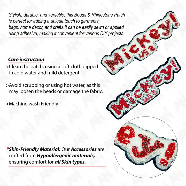 Mickey Usa Bead Patch