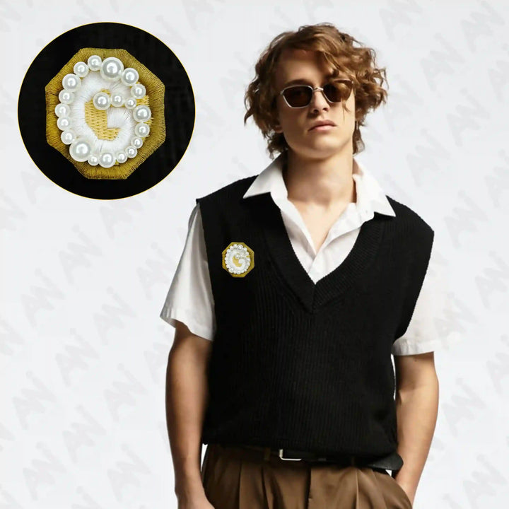 Octagonal Pearl and G Letter Patch