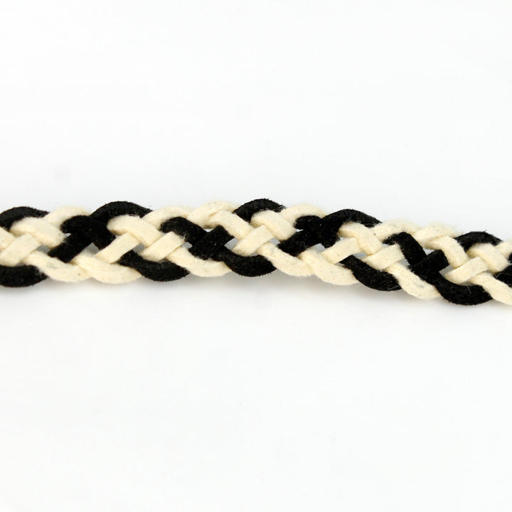 Off-white & black Suede Braided Tassel Cord belt