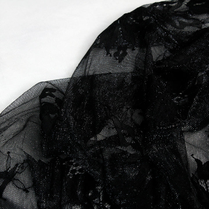 3 Meters Length & 60 Inches Width | Floral Scalloped Chantilly Lace Fabric