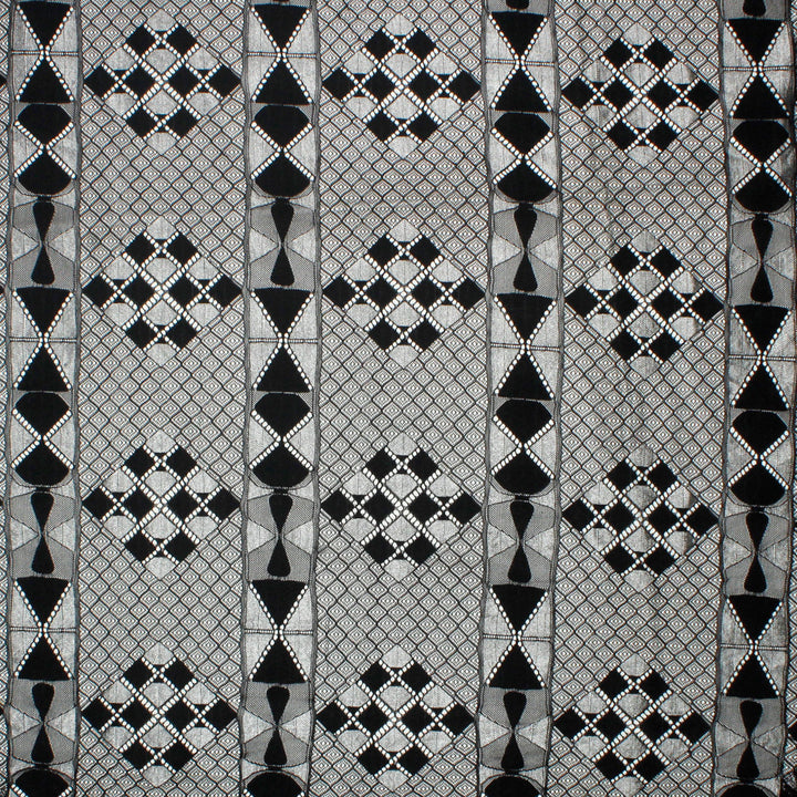 Black Pyramid design Chantilly lace fabric | 3 meter Panel