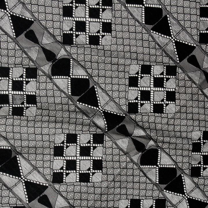 Black Pyramid design Chantilly lace fabric | 3 meter Panel