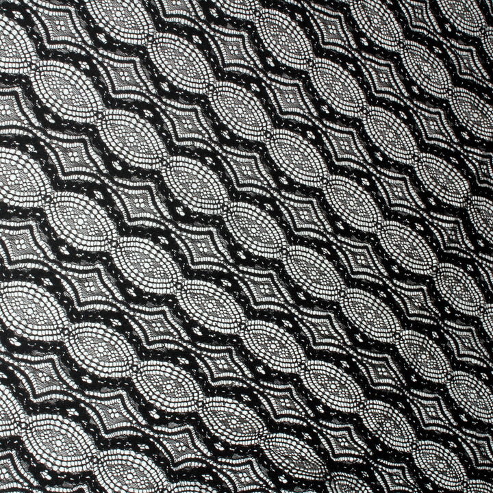 Black infinity Chantilly lace fabric | 3 meter Panel