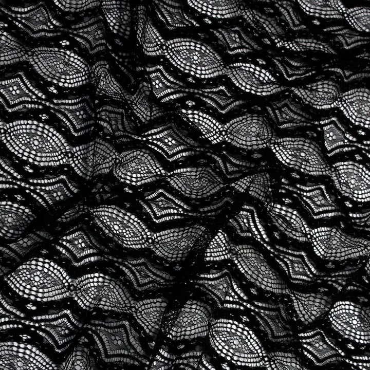 Black infinity Chantilly lace fabric | 3 meter Panel