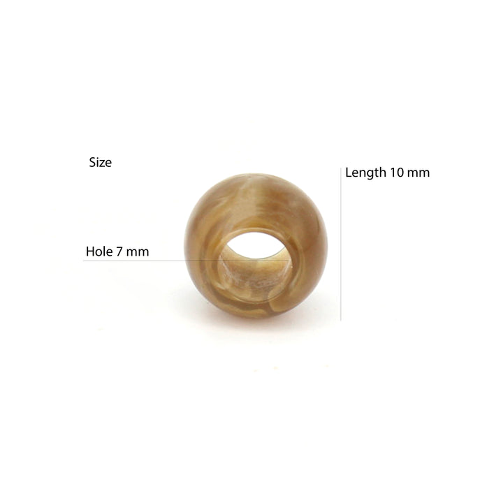 Brown and White Marbled Beads