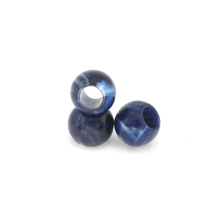 Marbled Blue Resin Beads