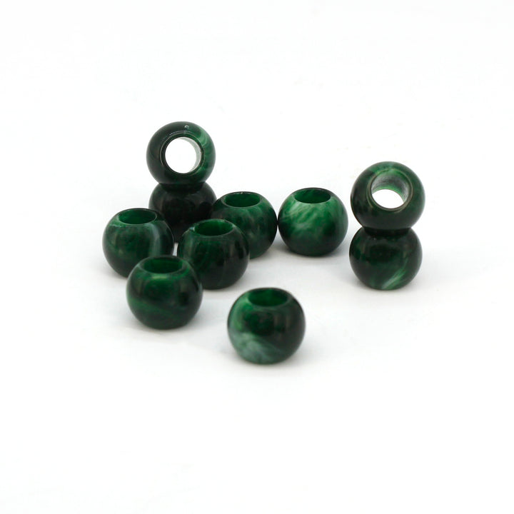 Textured Green Resin beads