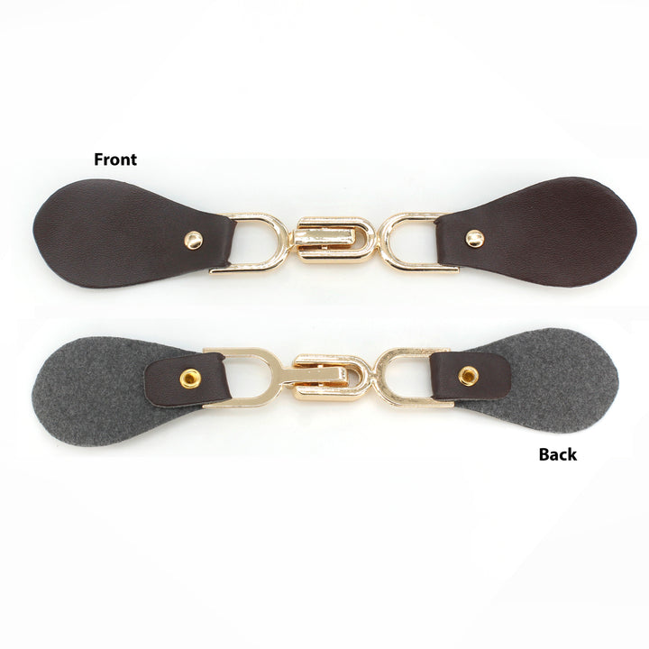 Black Leather Hook and Eye Buckle 2 Piece