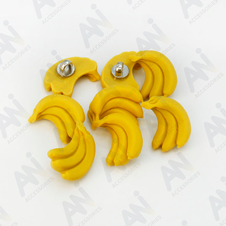 Banana Fruit Buttons Set Of 8 Buttons