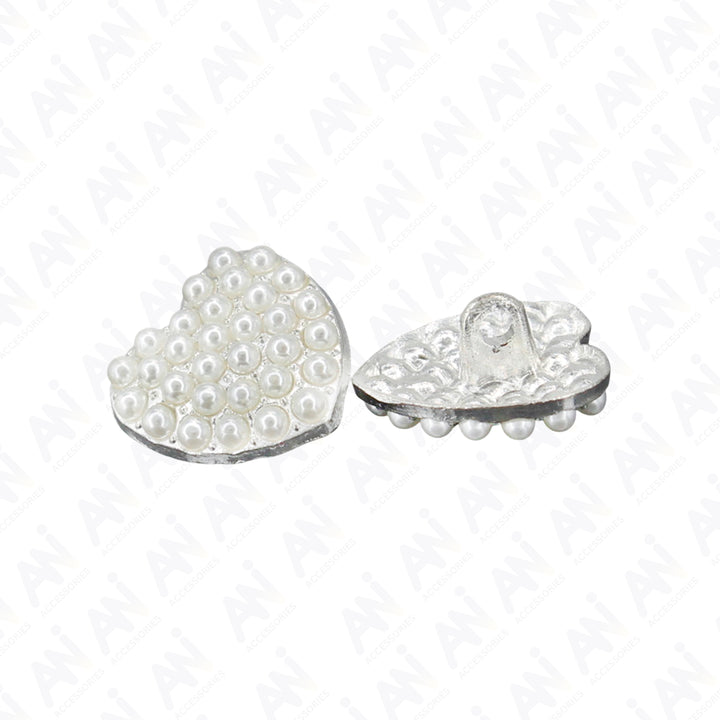 Heart Style Pearl Metal Buttons
