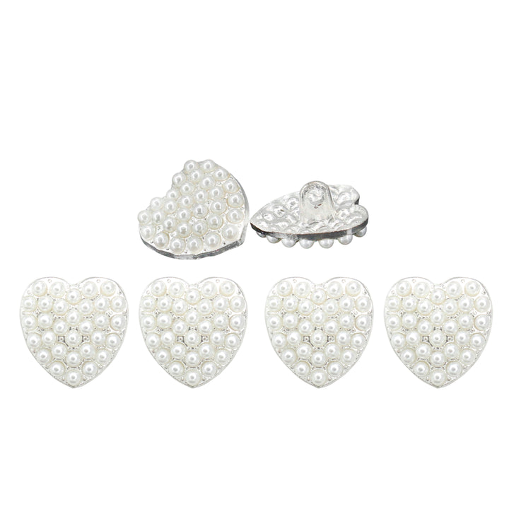 Heart Style Pearl Metal Buttons