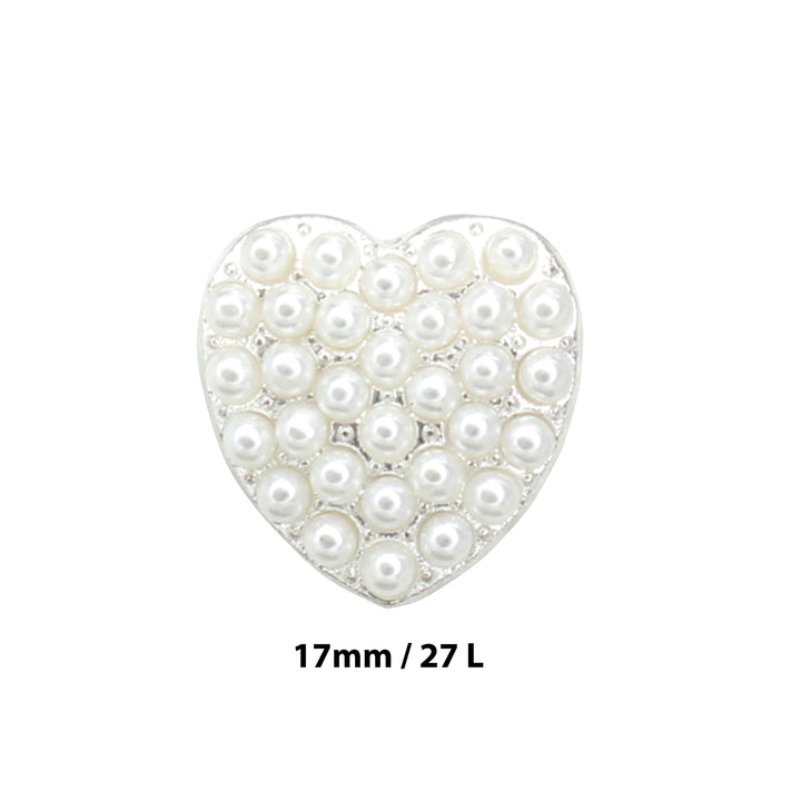 Heart Style Pearl Metal Buttons