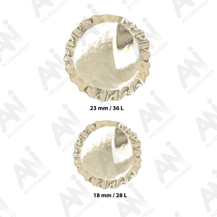 Metal cap buttons sizes Ani Accessories