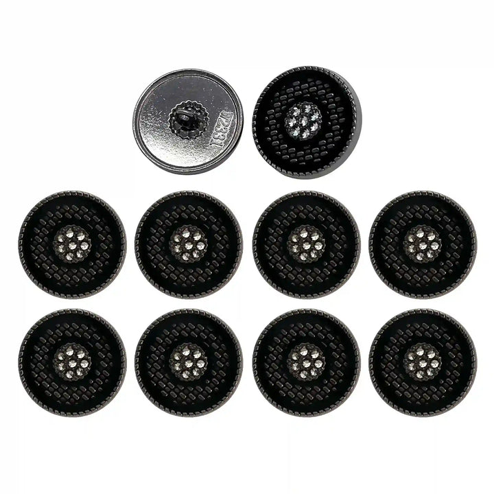 Set of 8 Buttons Perfect for Customizing Fashion and Enhancing Style Design, Midnight Sparkle Crystal by Ani Accessories