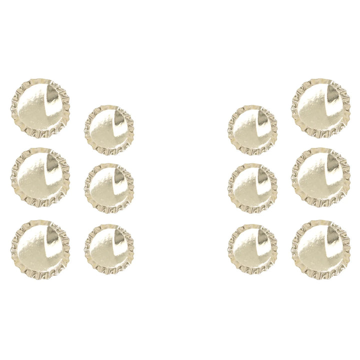 Set of 12 Gold Cap Style Buttons are perfect for enhancing the style of the garments. Made from high-quality metal.