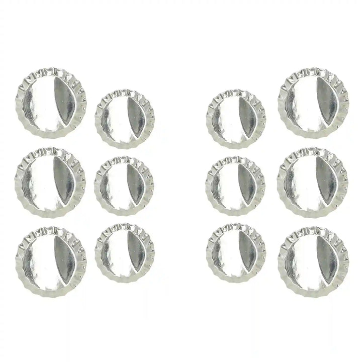 Set of 12 silver buttons comes with 6 big and 6 small buttons, perfect fashion choices for coats, blazers, sherwanis, & festival occasions.