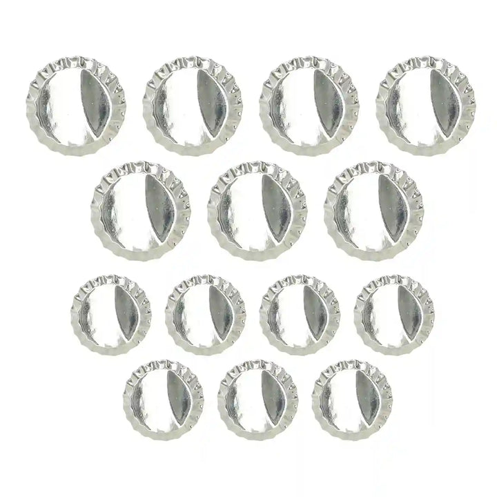Ani Accessories offers a set of 14 silver cap buttons that come with 7 big and 7 small buttons, perfect for all types of coat styles.