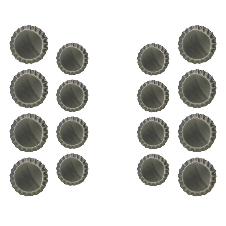 Set of 16 Antique Silver Buttons by Ani Accessories comes with 8 small and 8 big buttons. Exquisite for coats, blazers, sherwanis, & party wear.